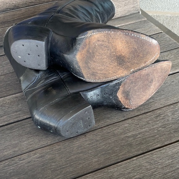 Nocona Original Black Leather Cowboy Boots Women’s 9.5 - Picture 6 of 8